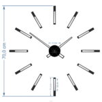 Duży nowoczesny zegar ścienny Mirror Line Black