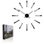 Duży nowoczesny zegar ścienny Mirror Line Black