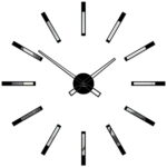 Duży nowoczesny zegar ścienny Mirror Line Black