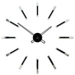 Duży nowoczesny zegar ścienny Mirror Line Silver