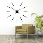 Duży nowoczesny zegar ścienny Mirror Line Silver