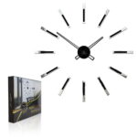 Duży nowoczesny zegar ścienny Mirror Line Silver