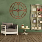 Rzymski zegar ścienny RZYM XL – brąz