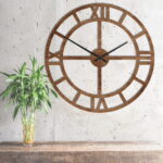 Rzymski zegar ścienny RZYM XL – brąz