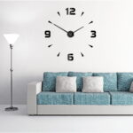 Czarny zegar ścienny Shot