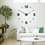 Czarny zegar ścienny Shot