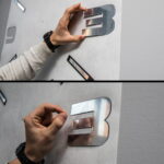 Duży nowoczesny zegar ścienny Mirror Mase L czarno-lustrzany 65 x 60 cm