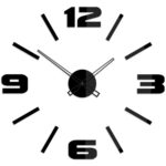 Duży nowoczesny zegar ścienny Mase XL czarny