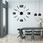 Duży nowoczesny zegar ścienny Mase XL czarny