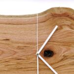 Kwadratowy zegar loftowy Time&Horizontal (poziomy) 50 cm biało-drewniany