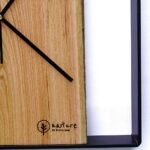 Kwadratowy zegar loftowy Time&Vertical (pionowy) 40 cm czarno-drewniany