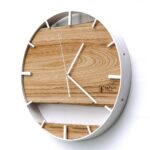Okrągły zegar loftowy Time&Double 40 cm biało-drewniany