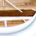 Okrągły zegar loftowy Time&Double 40 cm biało-drewniany