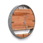 Okrągły zegar loftowy Time&Double 50 cm stalowo-drewniany