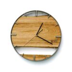 Okrągły zegar loftowy Time&Double 50 cm stalowo-drewniany