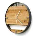 Okrągły zegar loftowy Time&Double 50 cm stalowo-drewniany