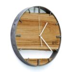 Okrągły zegar loftowy Time&Double 50 cm stalowo-drewniany