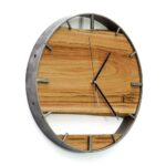 Okrągły zegar loftowy Time&Double 50 cm stalowo-drewniany