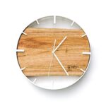 Okrągły zegar loftowy Time&Horizontal (poziomy) 40 cm biało-drewniany
