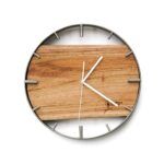 Okrągły zegar loftowy Time&Horizontal (poziomy) 50 cm stalowo-drewniany