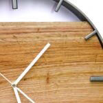 Okrągły zegar loftowy Time&Horizontal (poziomy) 50 cm stalowo-drewniany