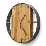Okrągły zegar loftowy Time&Vertical (pionowy) 40 cm stalowo-drewniany