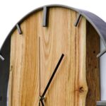 Okrągły zegar loftowy Time&Vertical (pionowy) 40 cm stalowo-drewniany