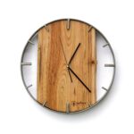 Okrągły zegar loftowy Time&Vertical (pionowy) 50 cm stalowo-drewniany
