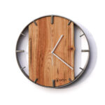 Okrągły zegar loftowy Time&Vertical (pionowy) 50 cm stalowo-drewniany