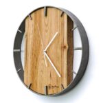 Okrągły zegar loftowy Time&Vertical (pionowy) 50 cm stalowo-drewniany