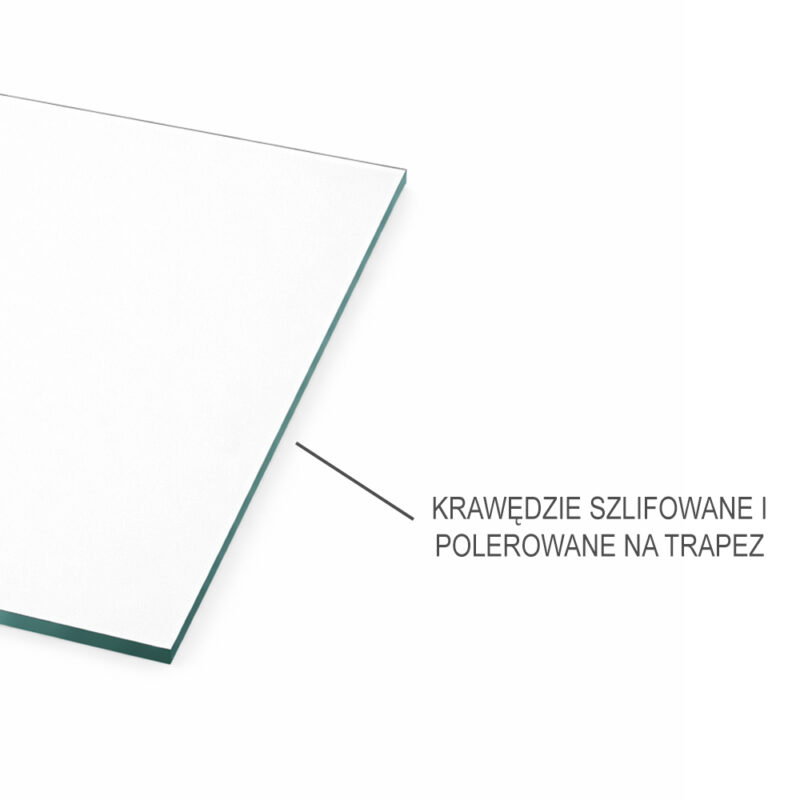 Kwadratowy blat szklany 30 cm – szkło hartowane na blat stołu 4 mm szlifowane i polerowane na trapez