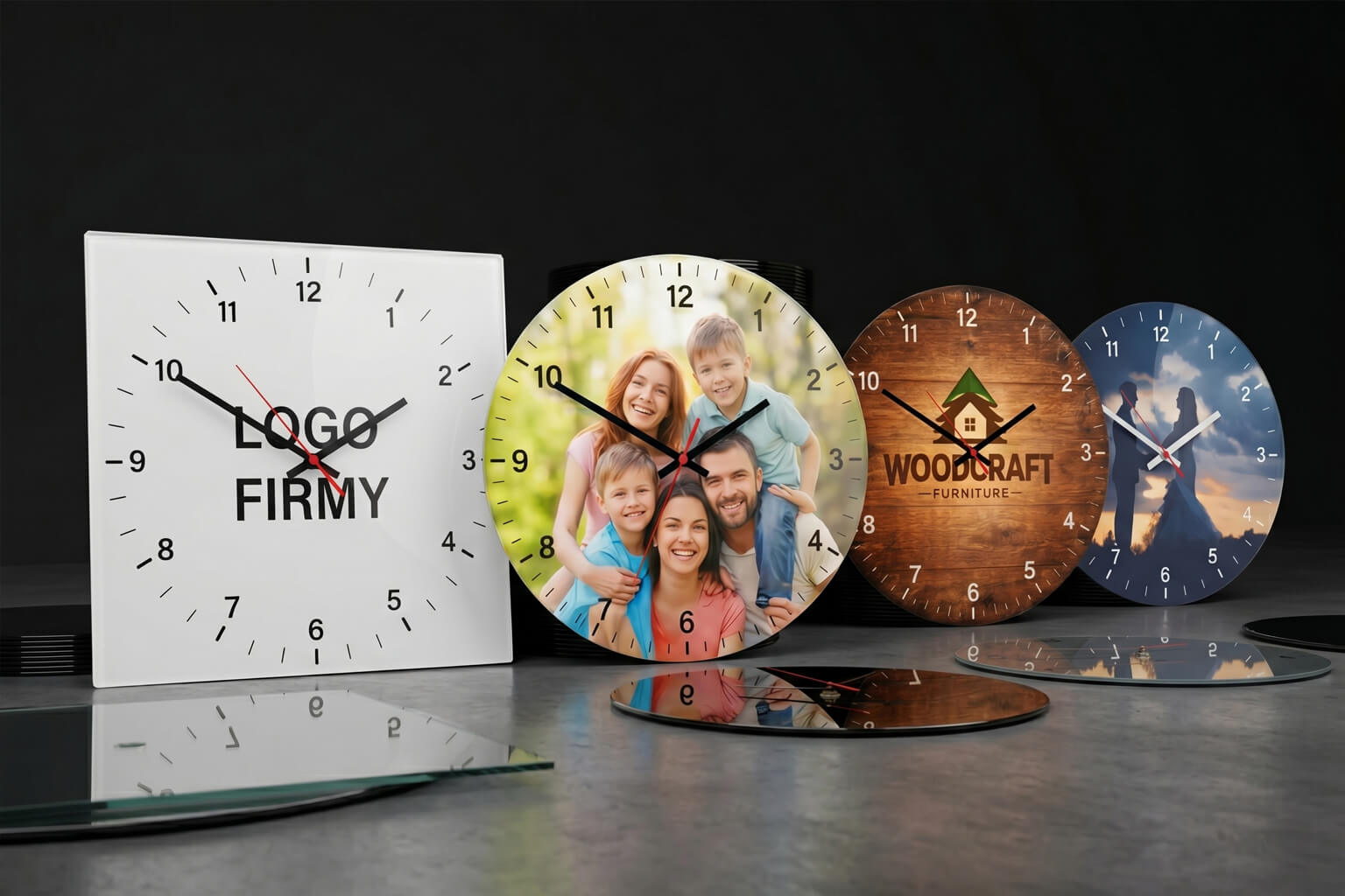 Personalizowany zegar ścienny z nadrukiem lub logo firmy